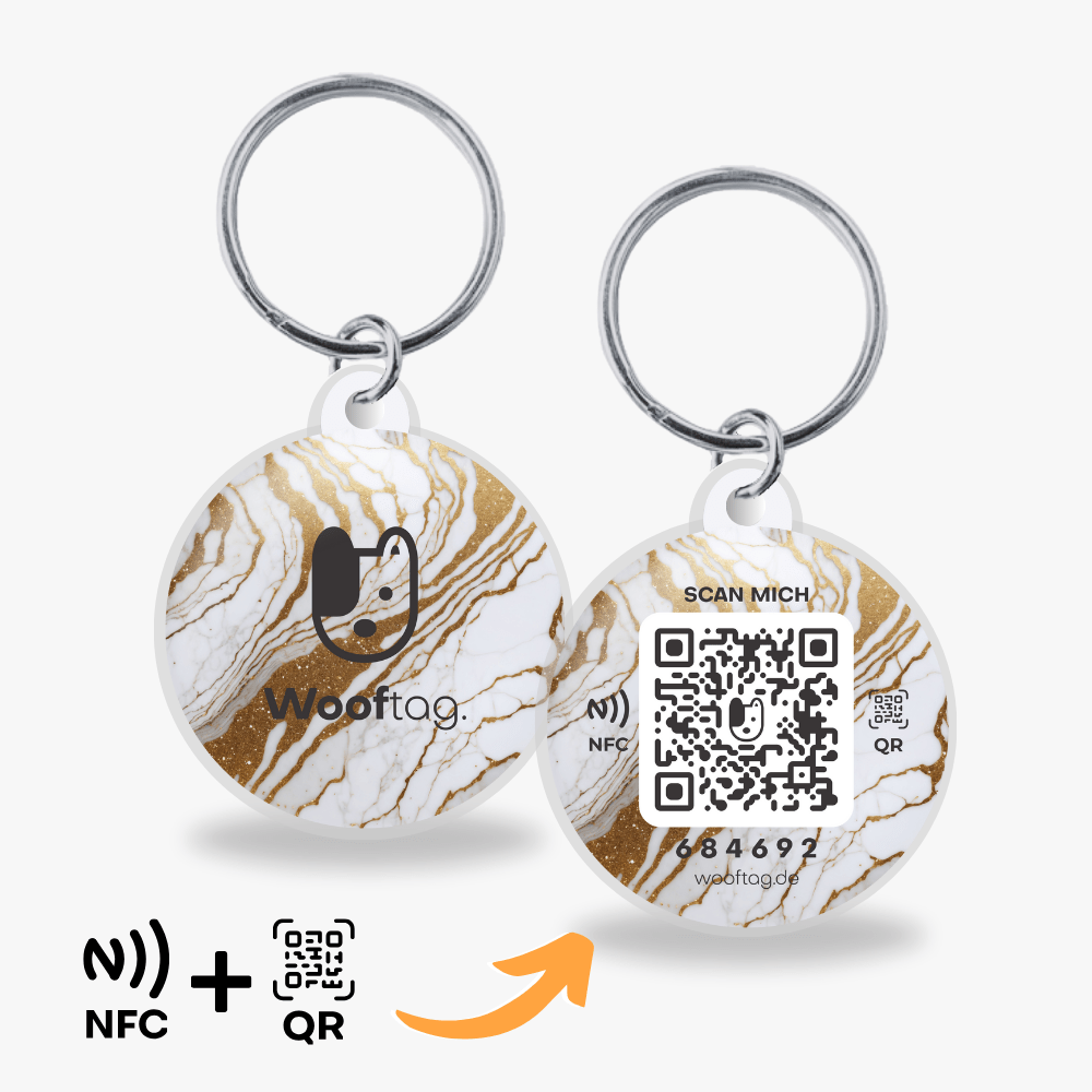 Wooftag - White Marble - Wooftag