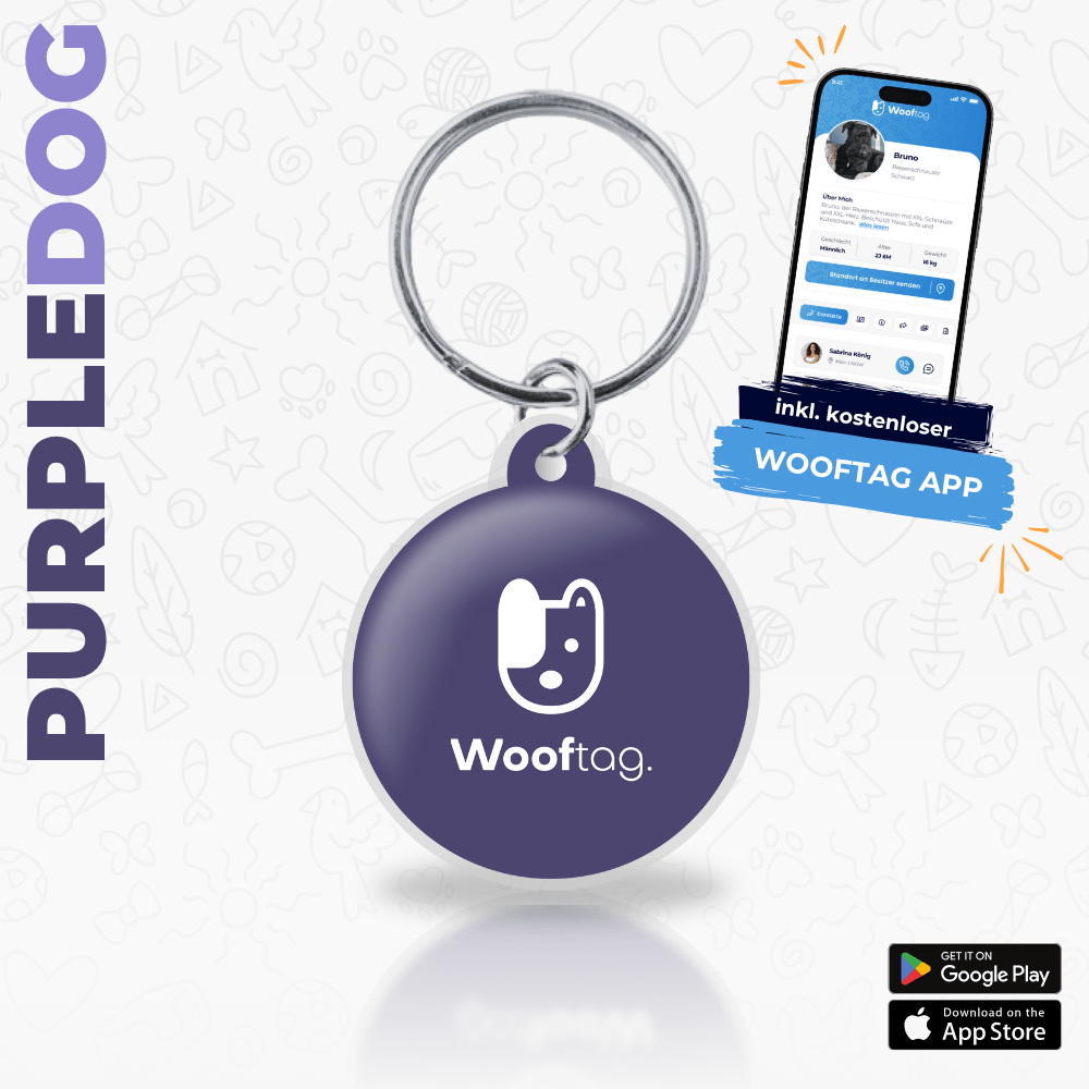 Wooftag® - Purple Dog - Wooftag